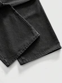 ROMWE MEN Street Life Men's Fashion Loose Fit Versatile Cargo Jeans With Pockets - Grey - View 5