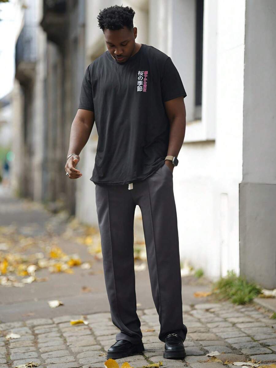 Heavens Edit Pantalones rectos con cordón en la cintura para hombres, para el otoño - Gris Oscuro - Ver 1