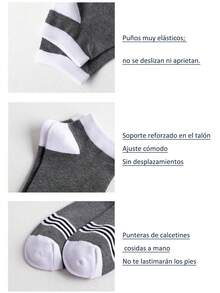 10 pares Calcetines para hombre a rayas,tines deportivos o informales - Multicolor - Ver 4