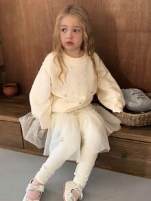 DAZY 女童圆领串珠装饰毛衣，秋季