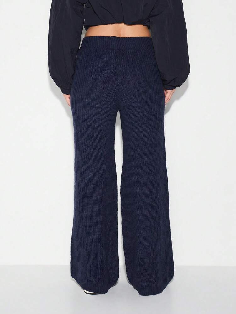KIZN Chunky Knit Wide Leg Palazzo Trousers