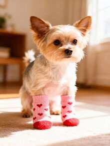 PETSIN Anti Slip Skid Bottom Lovely Puppy Dogs Pet Knits Socks Cute Pet Fashion Pets Dogs Socks For Cats Dog Toy Supplies