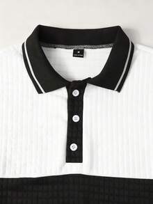 Manfinity Homme 男士撞色半拉链休闲套头卫衣 - 彩色 - 查看 4