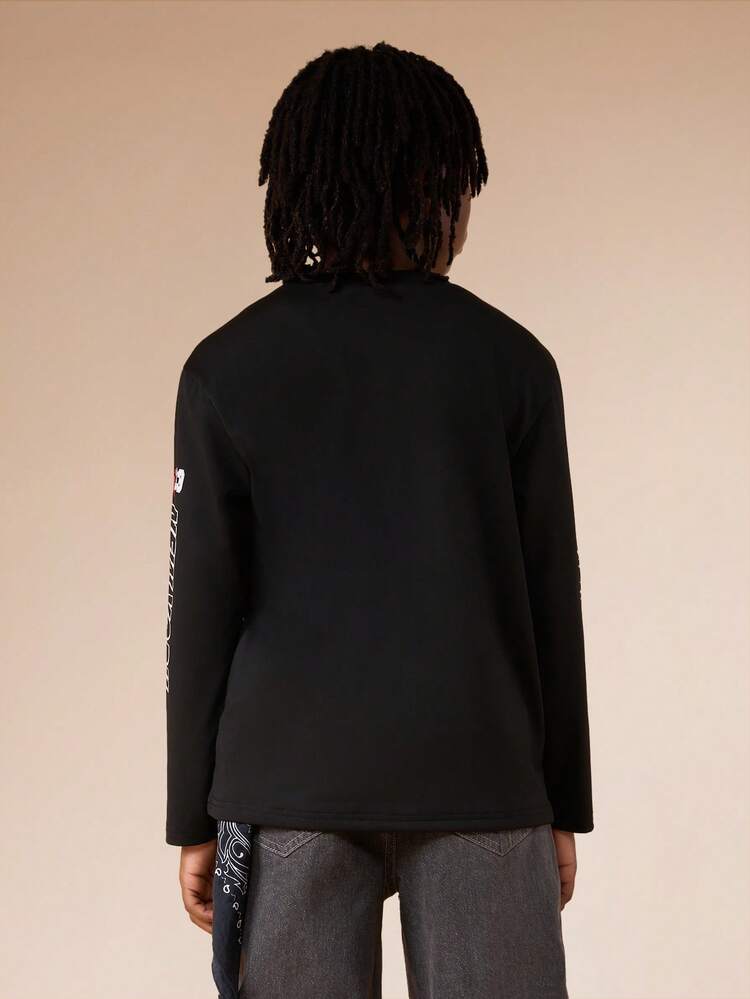 Long Sleeve Graphic Tee With Brooklyn Print
