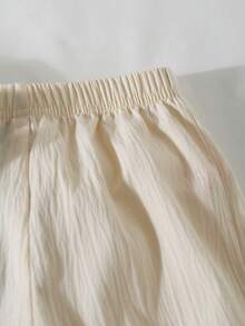 Elladie kids Young Girls Shirt Set - Top With Sweet Cute Contrast Collar, Elastic Cuff + Straight Leg Pants With Crinkle Texture Fabric, Casual Style Suitable For Summer Girls Spring Autumn Suit Girl Two Piece Pants Set Girls Clothes Sets Shirt Pants Collar Shirt Pants Set