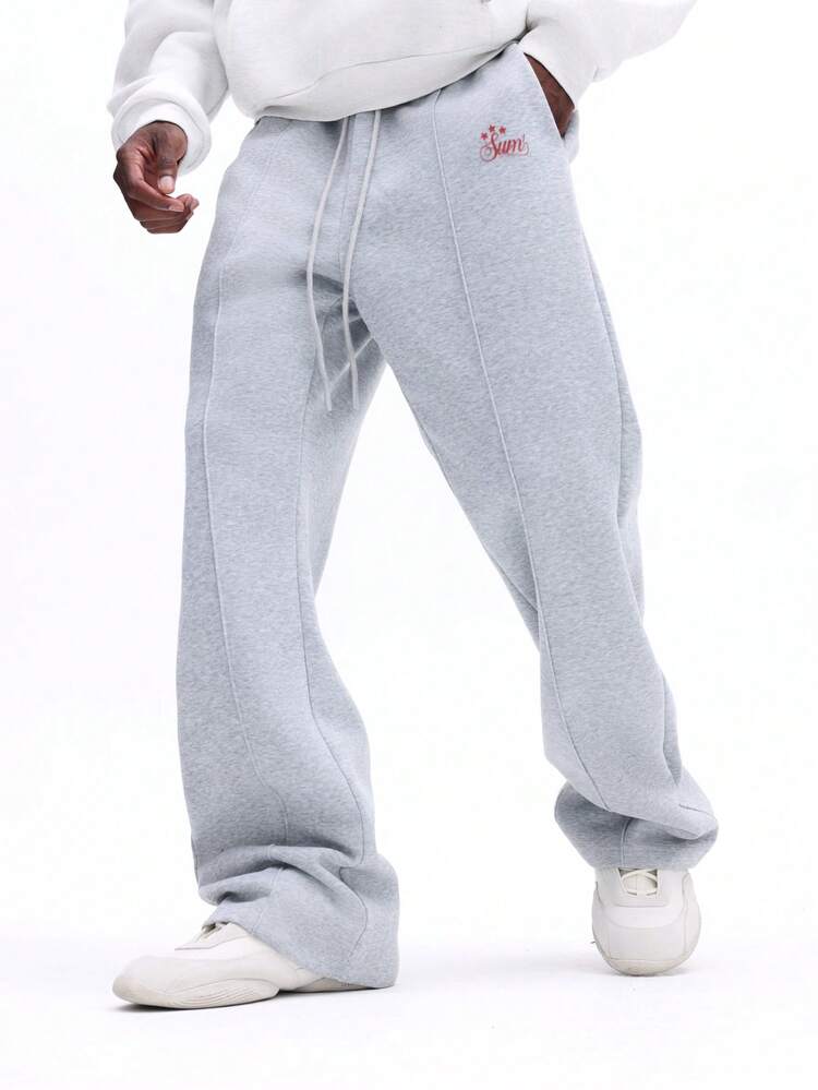 Flare Leg Sweatpants With Red Branding