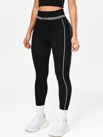 Seamluxe SHEIN Sport Mallas minimalistas estampadas para gimnasio de mujer