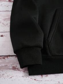 Men003-1 Men's Crew Neck Hoodie With Anti Print - 黑色 - 查看 7