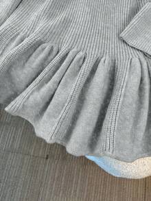 Franclia 新款秋冬法式束腰鱼尾针织连衣裙 - 淺灰色 - 查看 7