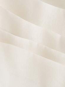 SHEIN MOD 女士杏色修身褶皱泡泡下摆欧根纱迷你连衣裙，情人节