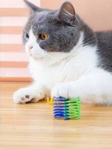 4/8/12/16/20/24/28/32/40PCS Colorful Spring Cat Toys For Indoor Play - Interactive Creative Cat Toy To Kill Time And Keep Fit, Sturdy Heavy Plastic Spring Swat Bite Hunt Kitten Toys For Fun Exercise - Multicolor - View 10