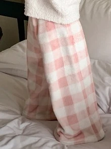 DAZY 女童蝴蝶结提花长袖上衣和格子裤睡衣套装 - 粉色 - 查看 2