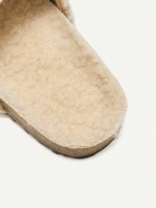Autumn/Winter Fashion Versatile Casual Cute Funny Fleece Warm Anti-Slip Pastoral Retro Infant Flat Sandals For Toddler Girls - Apricot - View 8