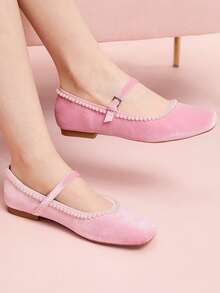 CUCCOO DOLLMOD 女士优雅珍珠平底芭蕾舞鞋 - 淺粉色 - 查看 1