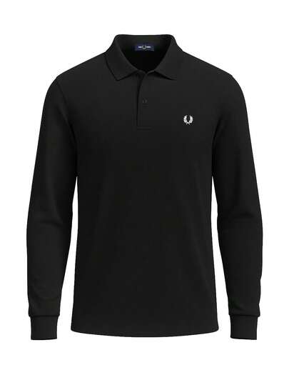 Fred Perry Men's Long Sleeve Polo Shirt Black