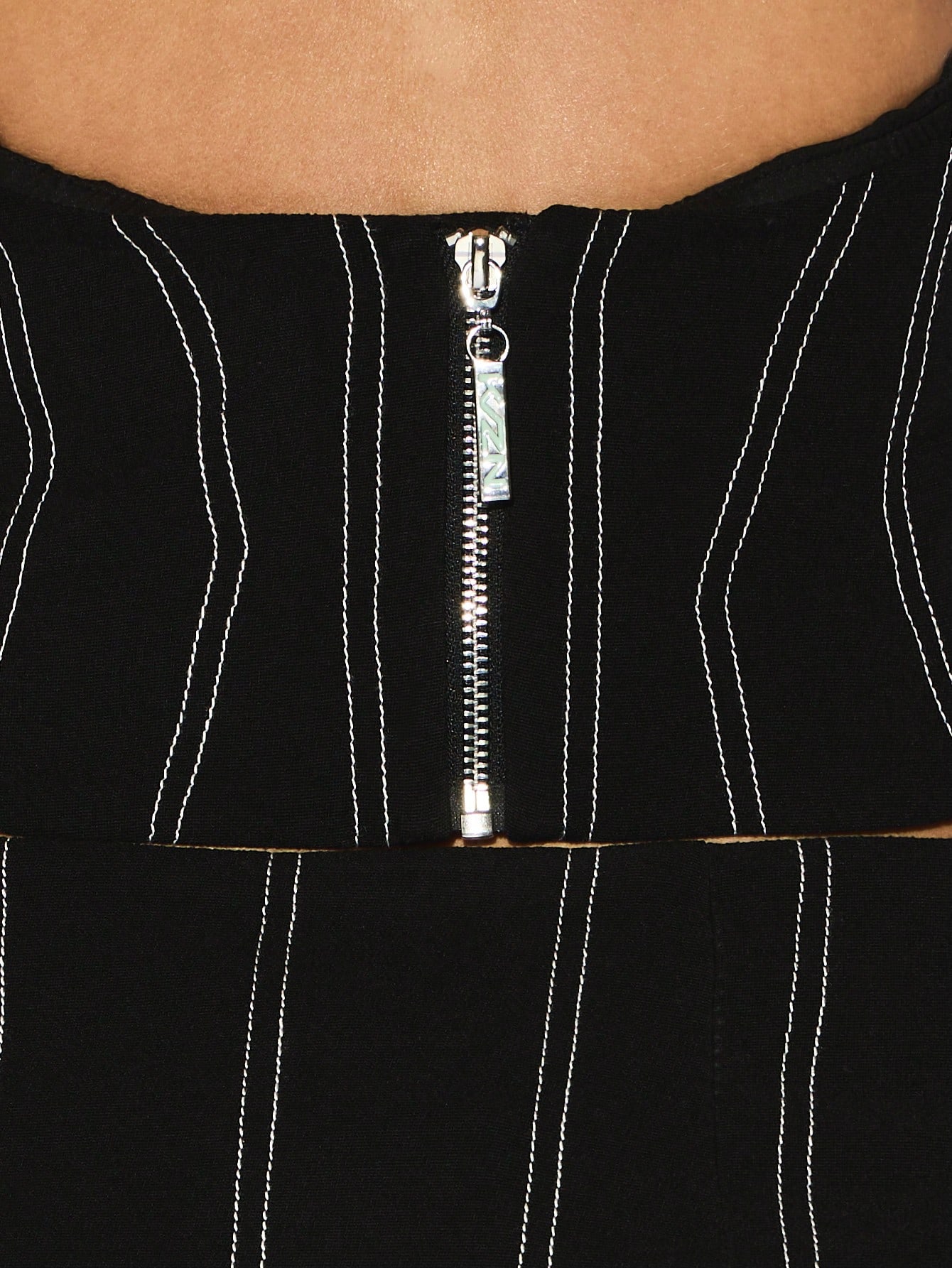 KIZN Halter Neck Corset Tank With Contrast Seam