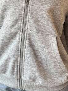 SHEIN EZwear 女士灰色针织连帽开衫