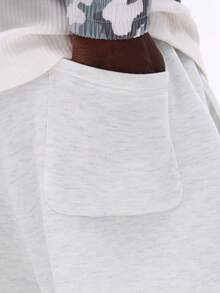 SUMWON Relaxed Fit Graphic Sweatpants With Number Print And Drawstring Waist For Casual Everyday Comfort - Light Grey - View 8