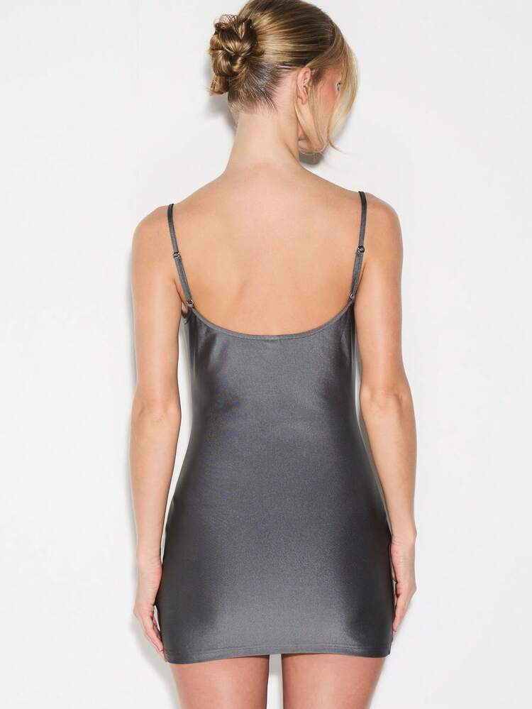 KIZN High Shine Metallic Spaghetti Strap Camisole