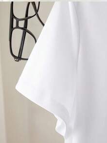 Resyla Women's Casual Versatile Rhinestone Flower Decorated T-Shirt, Summer - White - View 3