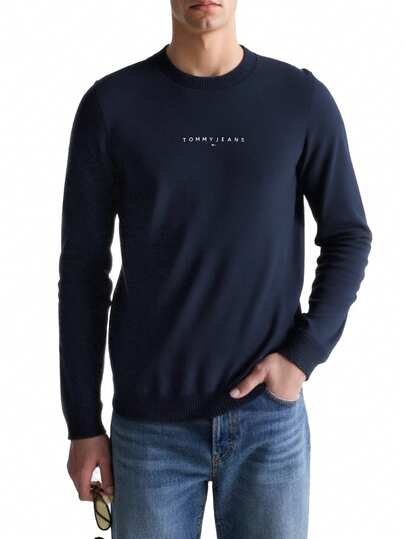 Tommy Hilfiger Men's Knit Sweater Navy Blue