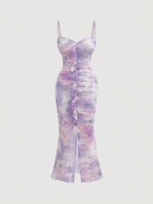 SHEIN MOD Purple Ombre Romantic & Elegant Women's Cami Dress,Lavender Dress - Purple - View 1