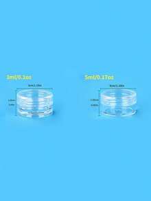 30pcs 3/5 Gram Sample Containers Empty Plastic Cosmetic Pot Jars For Eye Shadow Nails Powder Jewelry Cosmetic Lip Balm Lip Gloss Cream Lotion , Tiny Sample Jars, Transparent Round Plastic Small Box Storage Lip Balms, Lotion, Powder - Clear - View 8
