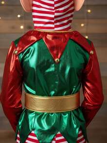 Disfraz Duende Navidad Niños Niñas Infantil Elfa Elfo Duendecilla Ayudante Santa Claus Pastorela - verde - Ver 2
