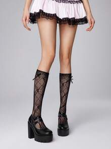 ROMWE 女士时尚优雅百搭厚底高跟鞋 - 黑色 - 查看 2