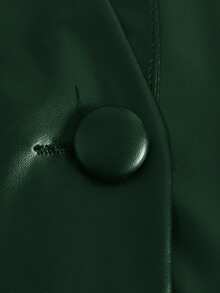 DreamSkyne Plus Size Women Minimalist Cinched Waist Mid-Length Jacket, Suitable For Commuting, Autumn/Winter - Dark Green - View 4