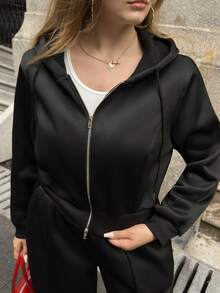 Muchica Bộ 2 áo hoodie có khóa kéo lót giữ nhiệt cỡ lớn - màu đen - Xem 5