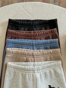 Pixure 5pcs Baby Boy All-Match Solid Color Thermal Lined Leggings, Stretchy Soft Comfortable Fabric, Suitable For Casual Wear, Dinosaur Pattern,Spring/Autumn/Winter - Multicolor - View 6