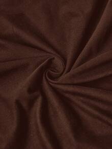 Travachic 加大码女式黑色长袖圆领保暖内衣，腰部褶皱收腹T恤 - 棕色 - 查看 8