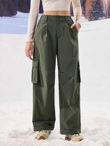 OutZeal 女士防水工装户外裤 露营徒步 - 墨綠色 - 查看 10