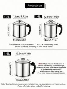1pc Oil Filter Cup For Kitchen Strain And Separate Residues Of Cooking Oil - فضي - مشاهدة 5