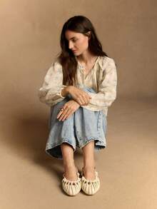 Rosivie 女士手工编织罗马平底凉鞋，闭趾踝带搭扣，适合派对、活动、度假，性感沙滩平底鞋 - 米色 - 查看 15