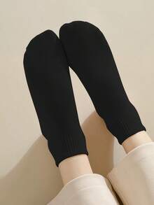 10 Pares de Calcetines Lisos Tobilleros Para Mujer, Calcetines Unitalla - Negro - Ver 4