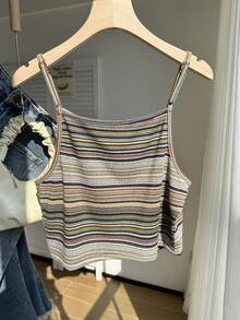 Comfortcana 夏季假日大码条纹吊带背心