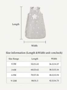 Cozy Pixies 1 件婴儿星月图案纯棉提花睡袋，春夏四季皆宜，轻薄柔软舒适，适合新生儿日常使用，通过 Oeko-Tex 认证 - 彩色 - 查看 3