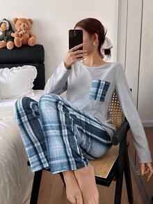 Dream Adore 休闲格子印花女士长袖睡衣套装 - 彩色 - 查看 6