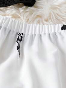 Franclia Women's Pleated Spaghetti Strap Crop Top & Mini Skirt 2 Piece Set, Sexy Midriff-Baring, Floral Print, Spring/Summer Two Piece Set Women Skirt Black And White Skirt Elastic Waist Skirt Set Long Skirt Sets Summer - Black and White - View 4