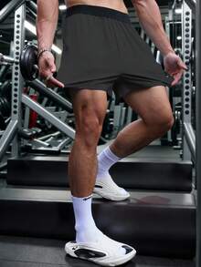 Gym Rark 男士休闲健身运动短裤，简约时尚，适合日常穿着，灰色，轻便透气。 - 深灰色 - 查看 3