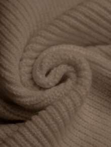 Franclia 女式简约时尚十字领纯色插肩袖金属纽扣修身开衫 - 杏色 - 查看 5