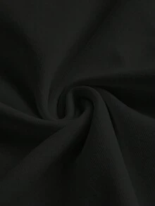 Manfinity Joysei 标准尺码男士黑色标语汽车印花T恤，白色袖口设计 - 黑色 - 查看 5