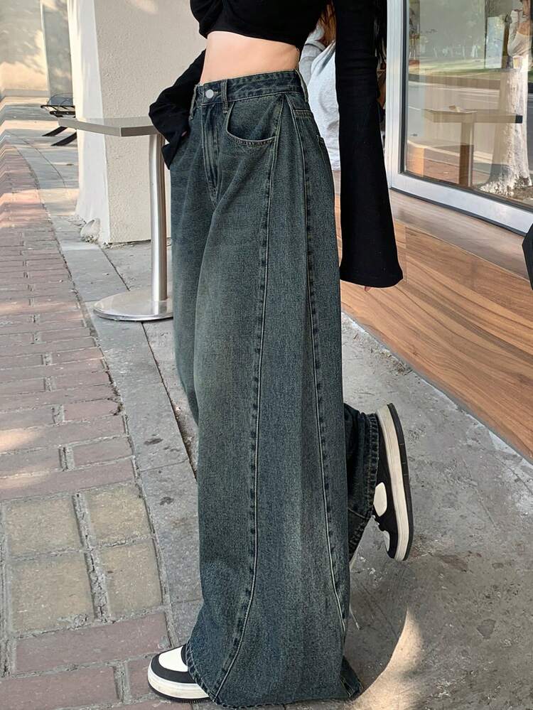 Women's Loose Casual Washed Distressed Denim Jeans