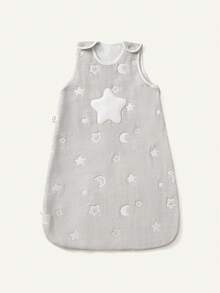Cozy Pixies 1 件婴儿星月图案纯棉提花睡袋，春夏四季皆宜，轻薄柔软舒适，适合新生儿日常使用，通过 Oeko-Tex 认证 - 彩色 - 查看 5