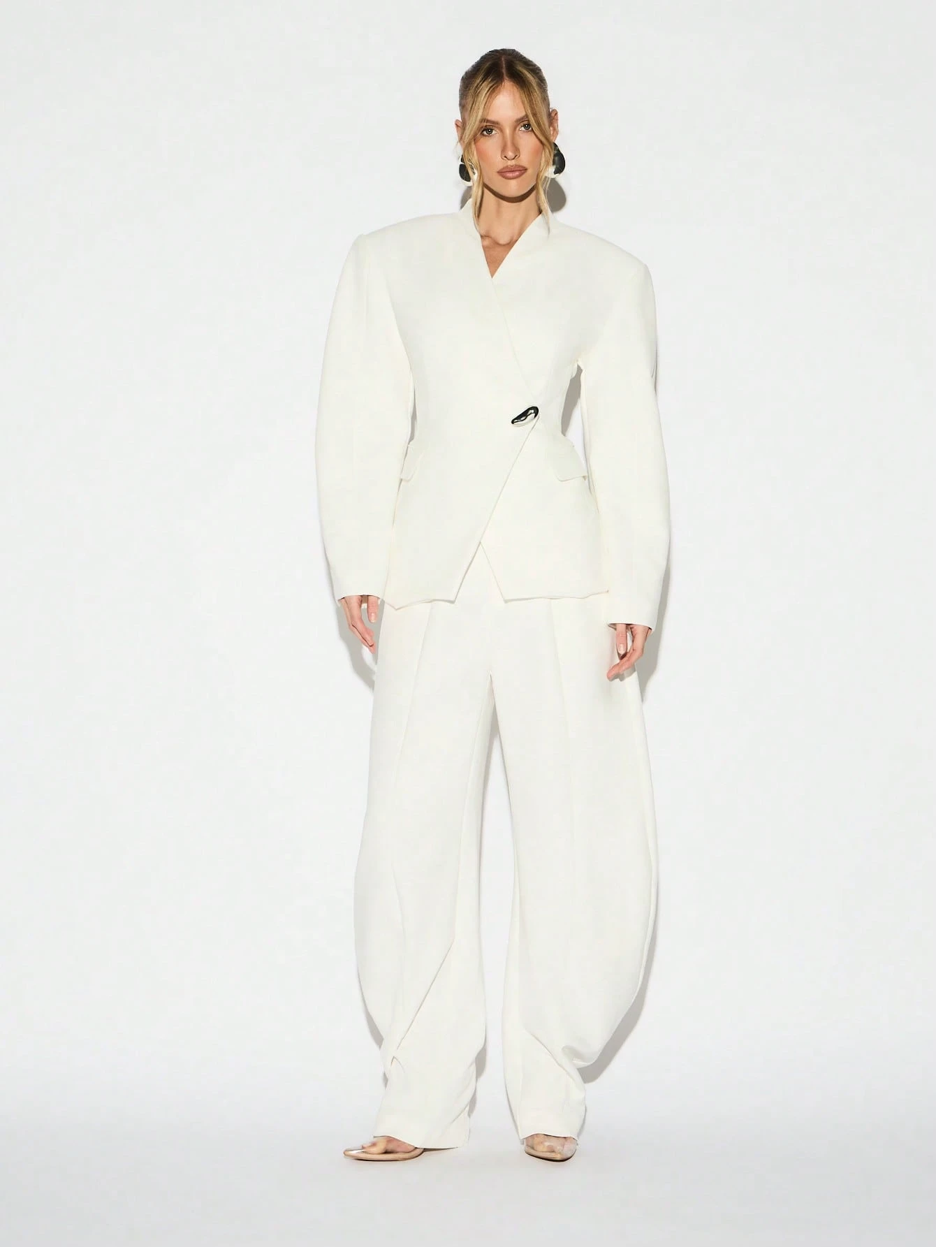 KIZN High Waisted Wide Leg Balloon Trousers