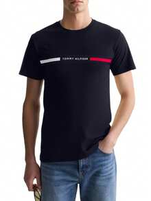 Tommy Hilfiger Men's Short Sleeve Shirt Navy Blue - Desert sky - View 1