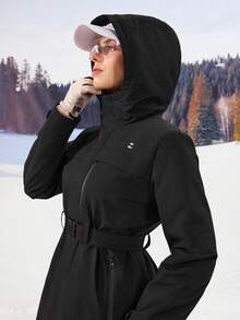 OutZeal 女士滑雪夹克 户外夹克 黑色 冬季滑雪 露营 保暖 绗缝 防风 防水 户外上衣 - 黑色 - 查看 10