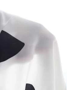 SHEIN 新生兒可愛牛主題連身衣套裝，眨眼吐舌設計，波點帽子與襪子，黑白配色，秋季兄弟姊妹同款可愛嬰兒套裝 - 彩色 - 查看 5